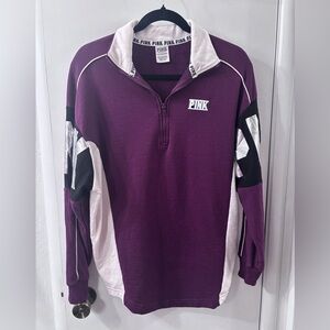 Vintage VS Oversized Burgundy Pullover Sweatshirt Pink Logo